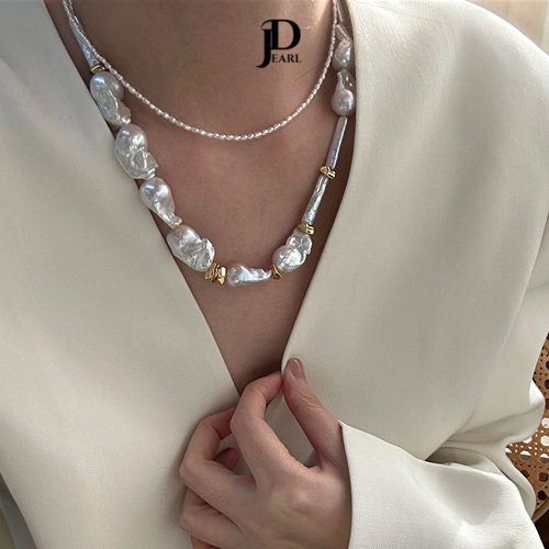 irregular baroque pearls mix necklace