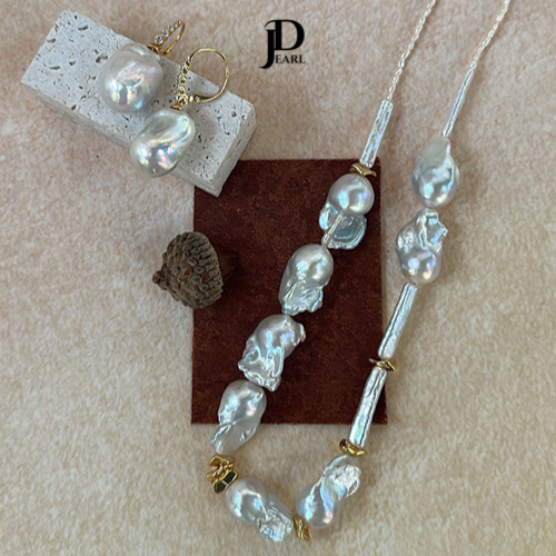 irregular baroque pearls mix necklace