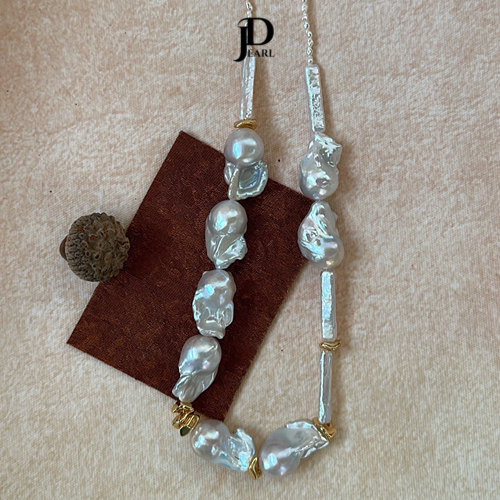irregular baroque pearls mix necklace
