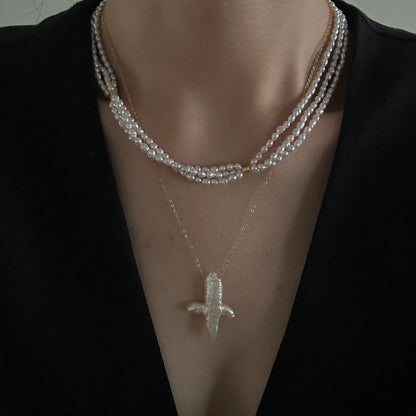 Triple Ethereal Pink | Entwined Reverie · Petite Pearl Twist Necklace