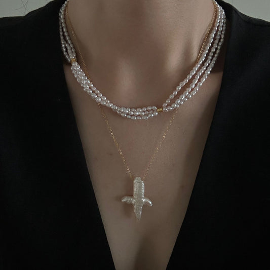 Triple Ethereal Pink | Entwined Reverie · Petite Pearl Twist Necklace