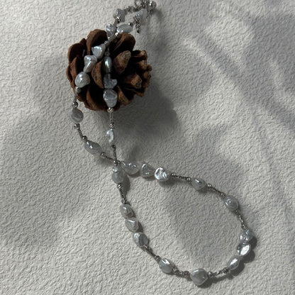 Crushed Ice|Silver-Blue Baroque Grains