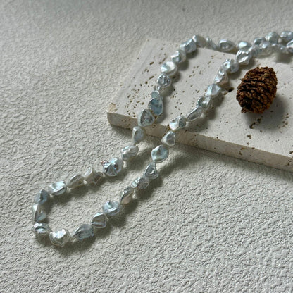 Crushed Ice|Silver-Blue Baroque Grains